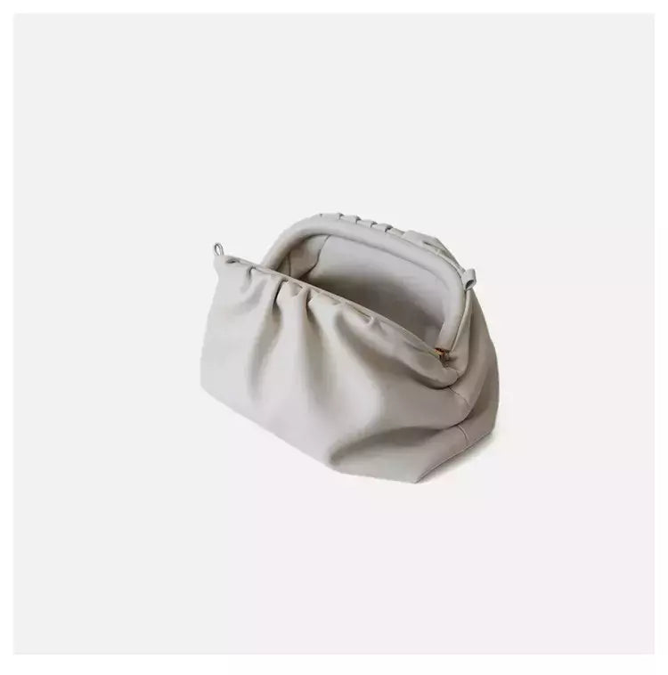 Saco de Nuvem de Couro Genuíno para Mulheres, Couro Macio, Ombro Crossbody Bags, Alta Qualidade, Embreagens Femininas Noite, Senhoras, 2023