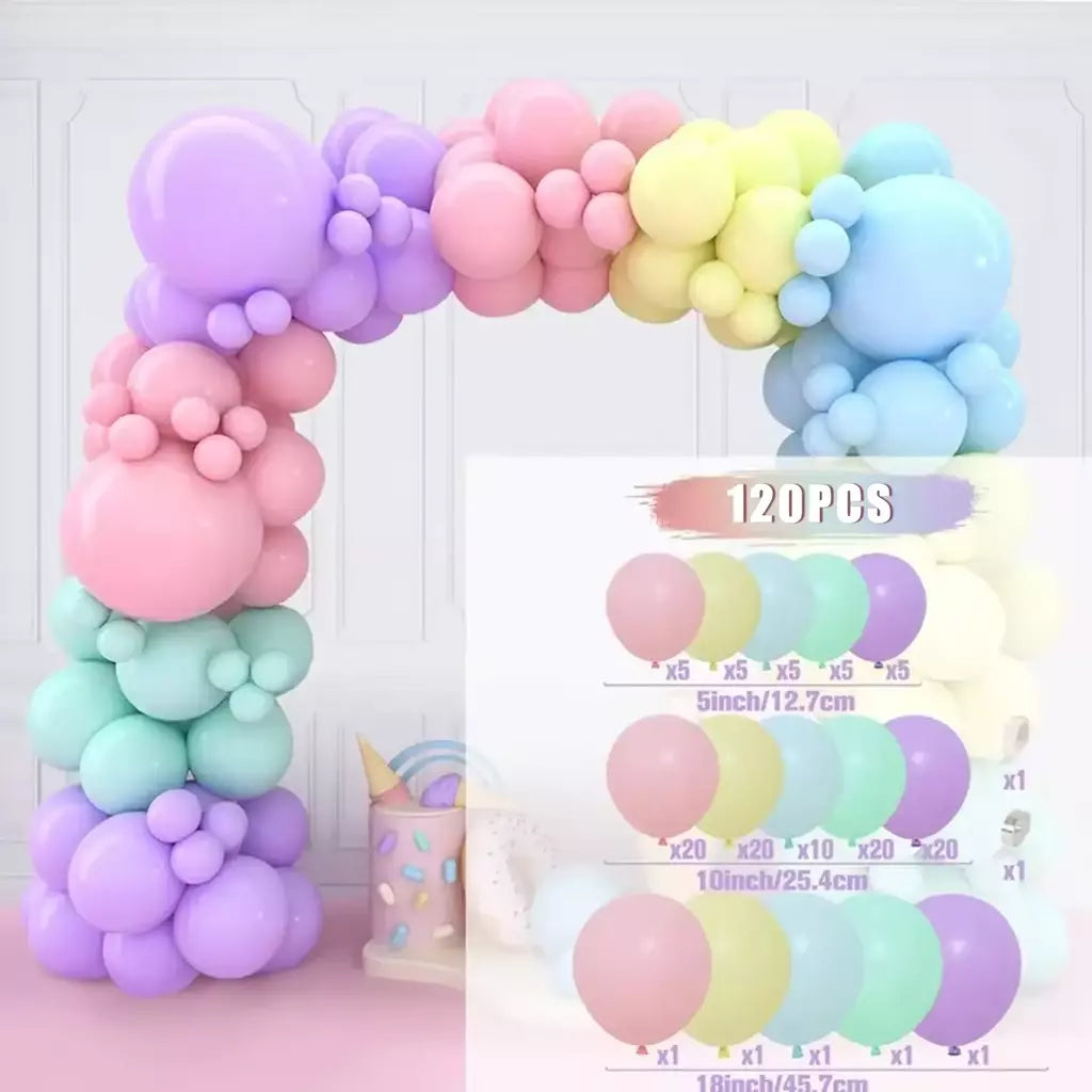 Conjunto de arco de guirlanda de balão multicolorido rosa e azul, decoração de festa de aniversário, suprimentos para festa de casamento