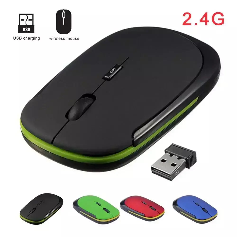 Mouse sem fio portátil de 2,4 GHz + receptor USB 1600DPI 10m Mouse para jogos para Macbook Laptop PC