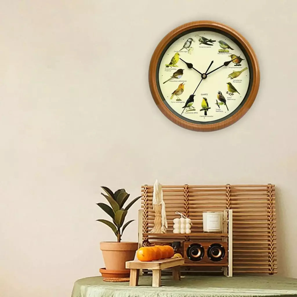 Relógio de parede pendurado decoração cantando pássaro relógio de parede pássaro com som pendurado decoração para paredes da cozinha prateleira decoração