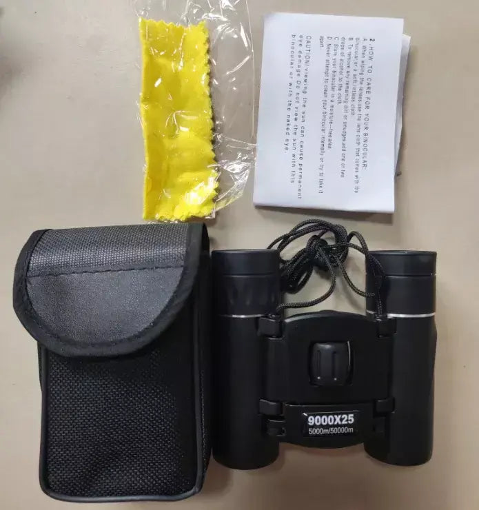 9000x25 hd zoom portátil poderoso binóculos de longo alcance bak4 telescópio jumelles dobrável bak4 binóculos para caça acampamento