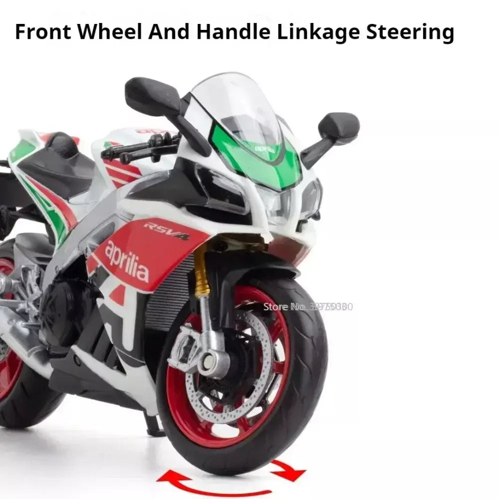 1:12 apulia rsv4 suzuki gsx liga modelo de carro da motocicleta brinquedos diecast roda dianteira direção suspensão da roda traseira presentes das crianças