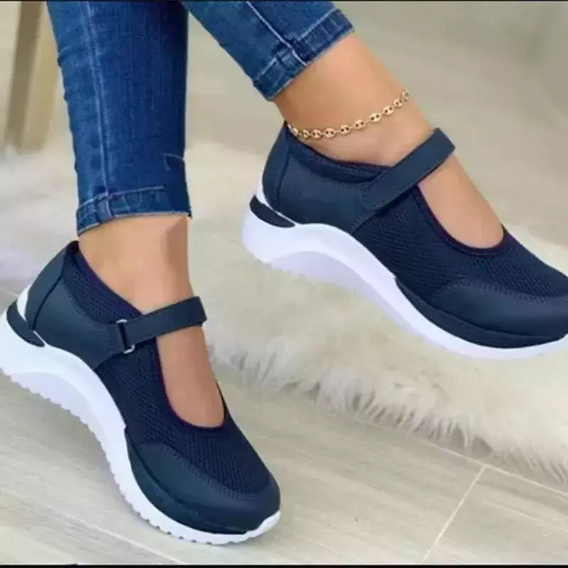 Tênis vulcanizado para mulheres, sapatos de caminhada, apartamentos, alta qualidade, plus size 43, moda