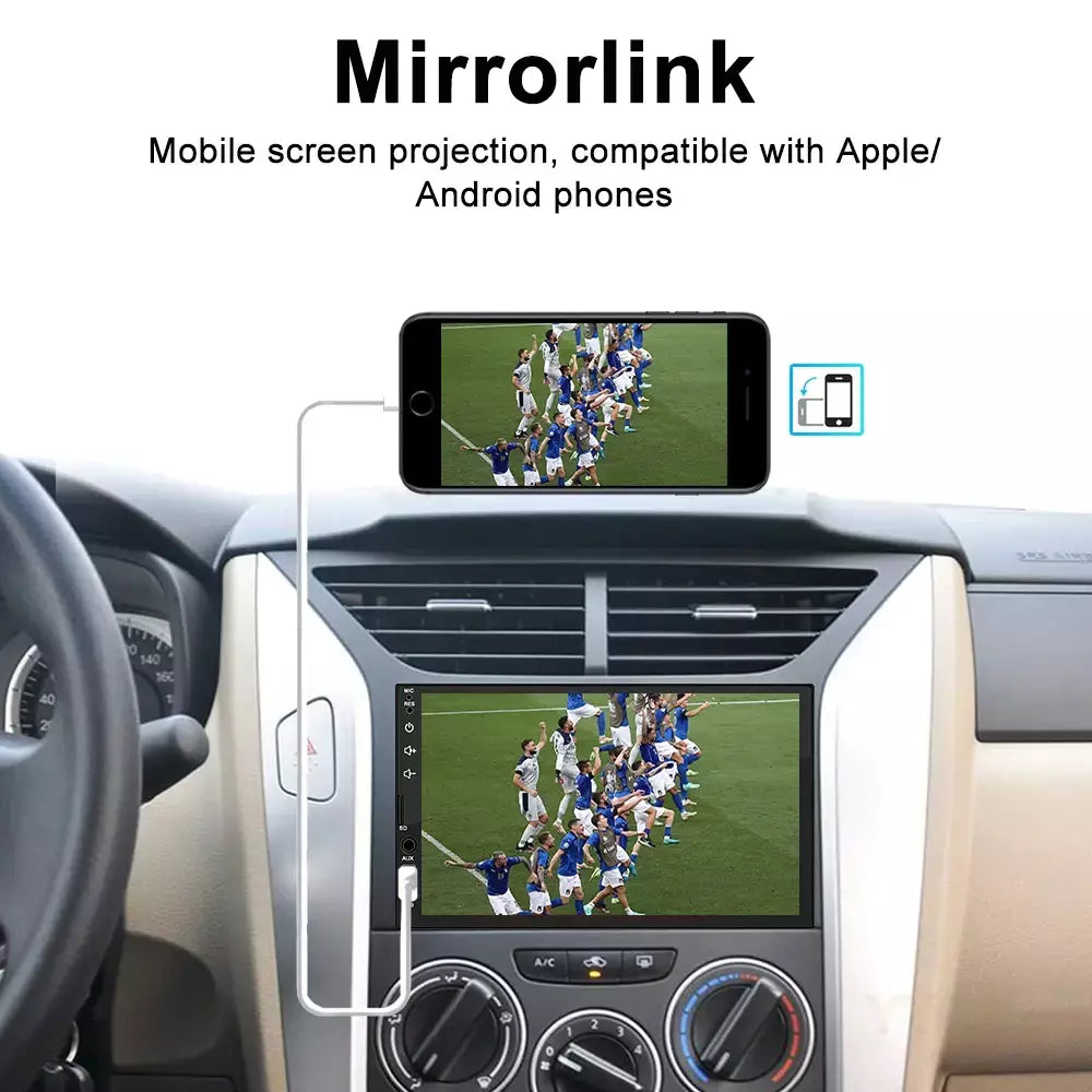 2din 7 Polegada tela hd toque completo carplay android auto carro raid multimídia mp5 player estéreo usb bluetooth com câmera reversa
