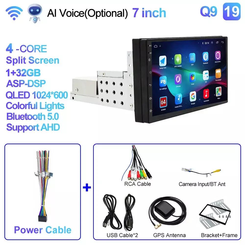 Caixi 7 ''9'' 10 ''8 núcleo android 1din multimídia carro carplay navegação universal gps 1 unidade central din rádio automático áudio estéreo dvd