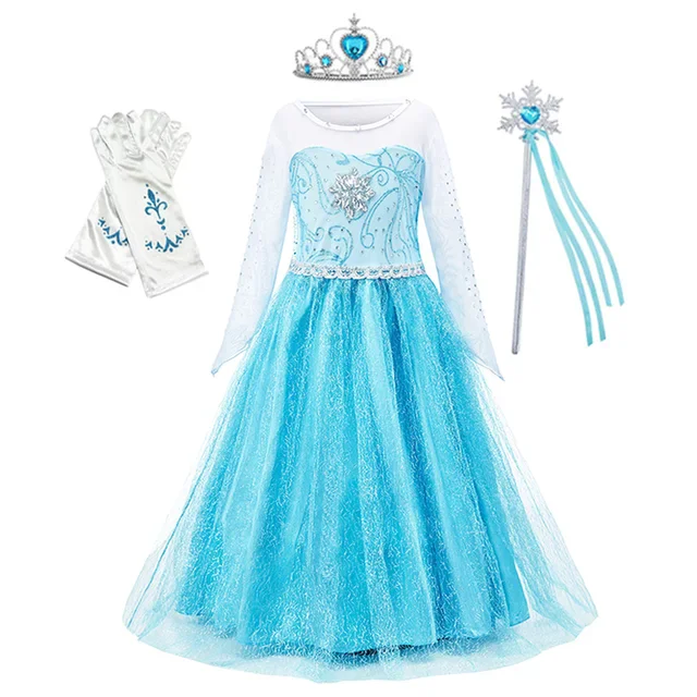Elsa anna vestidos de princesa meninas malha lantejoulas vestido crianças cosplay neve rainha trajes halloween carnaval festa aniversário vestidos