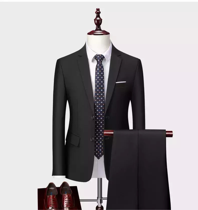 (Jaqueta + Calças) Últimas Homens Terno Set Blazers Formais Slim Fit Negócios Smoking 2 Pcs Terno Do Noivo Vestido de Noiva Homem Terno S-6XL