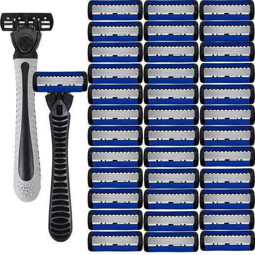Lâmina de barbear manual para homens e mulheres, lâmina de 6 camadas, lâminas para barbear, depilação, barbeador, lâmina de segurança, lâminas