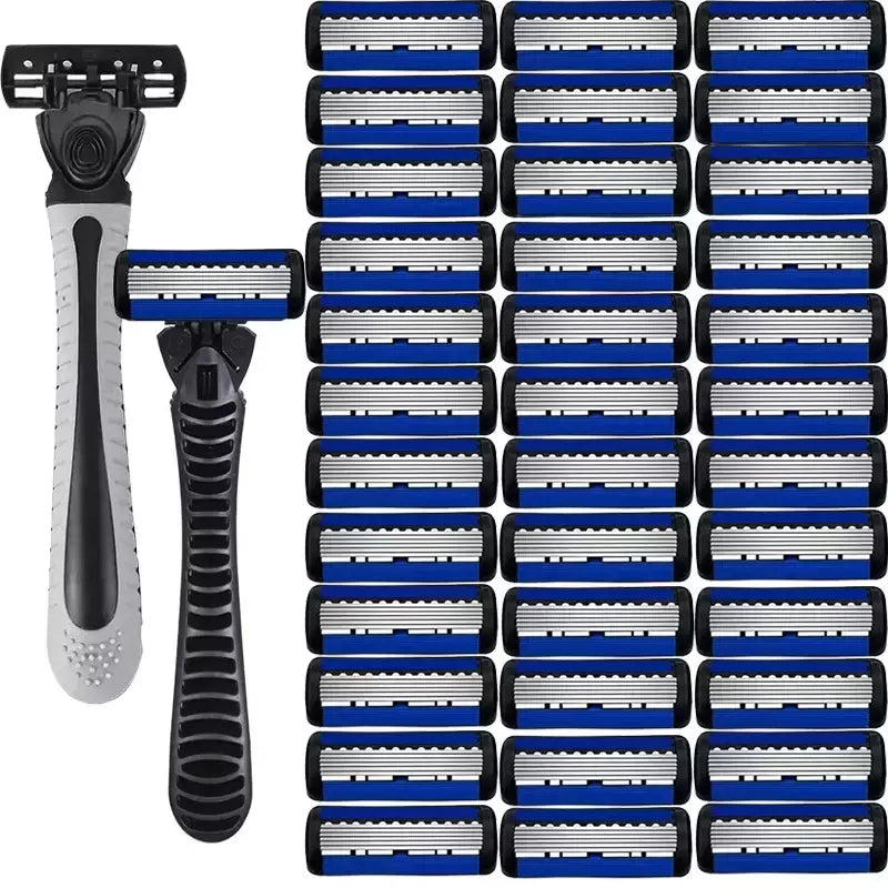 Lâmina de barbear manual para homens e mulheres, lâmina de 6 camadas, lâminas para barbear, depilação, barbeador, lâmina de segurança, lâminas