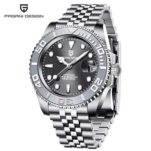 Pagani design esportes masculino relógio de pulso mecânico safira luxo relógio automático para homem aço inoxidável à prova dwaterproof água