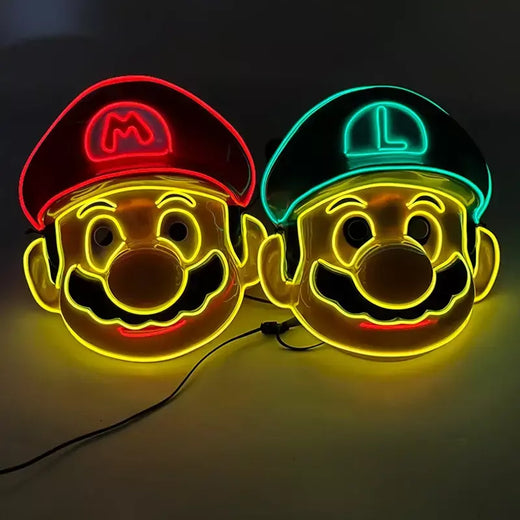 Engraçado bonito piscando máscara de máscaras adulto crianças máscara decorativa luminosa máscara facial completa máscara de purga clássica para a noite