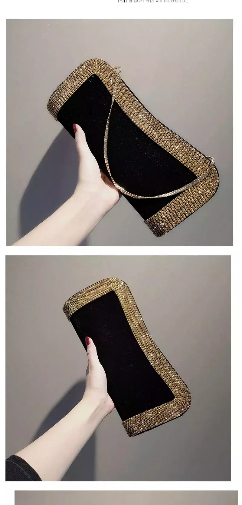 YoReAi-Beading Bolsa para Mulheres, Clutch Feminino, Bolsas de Ombro, Bolsas Festa, Veludo, Hobo-Bag Brilhante, Messenger Bag, Marca de Luxo