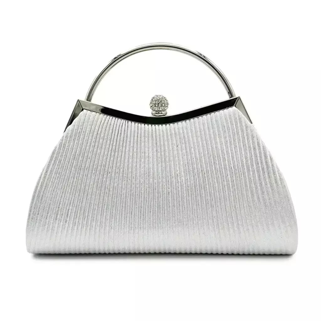 Bolsa de noite plissada para mulheres, alça superior, glitter dia clutch, jantar de casamento feminino vestida bolsa clipe de diamante, ouro