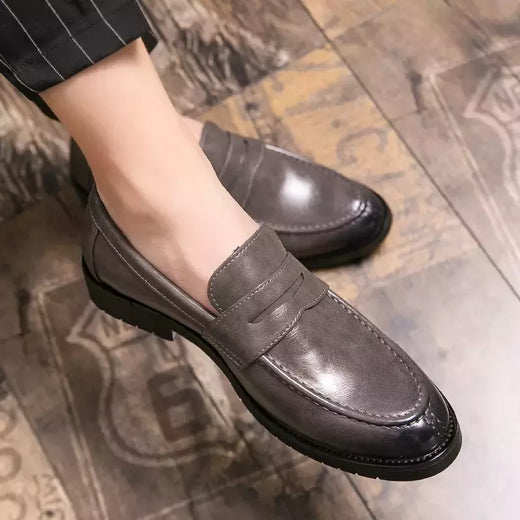 Primavera e outono dos homens sapatos pretos sapatos de vestido mocassins de couro casual para a tendência da moda de luxo masculino estilo britânico deslizamento em sapatos
