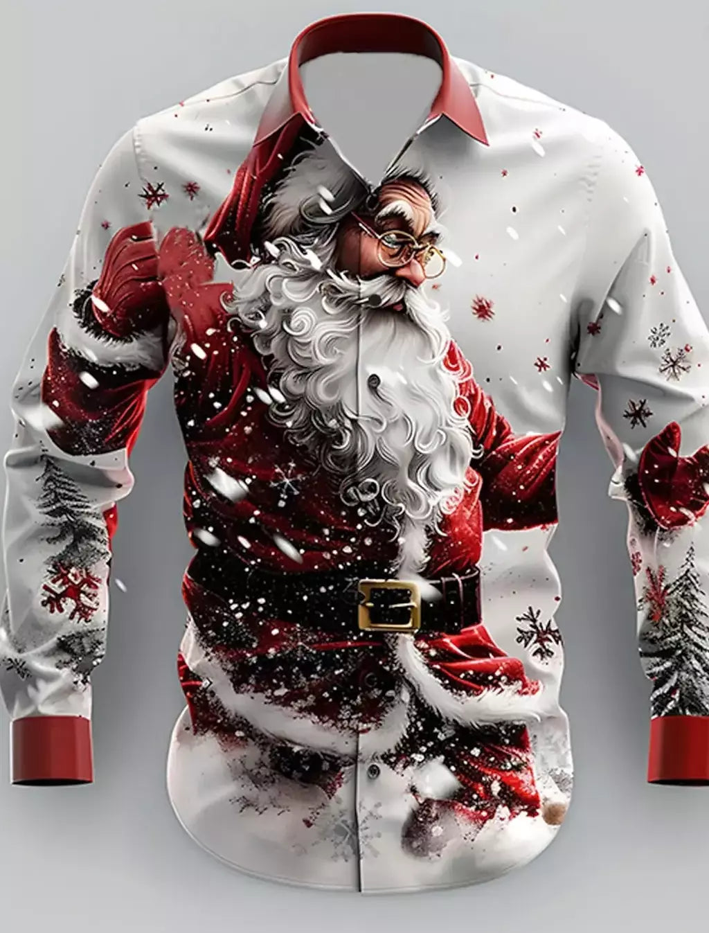 2024 novo estilo de natal papai noel camisa gráfica para homens casual vintage impressão 3d manga longa roupas feriados festa y2k topos