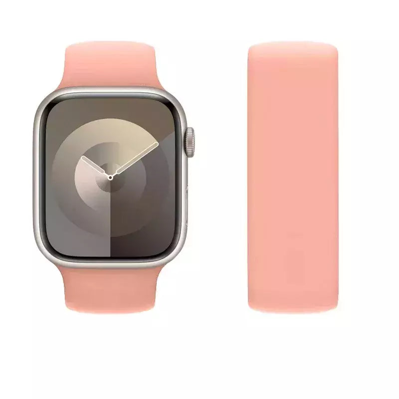 Silicone Solo Loop Band para Apple Watch, Belt Bracelet Strap, iWatch Series 9, 8, 7, 6, SE, Ultra 2, 40mm, 44mm, 45mm, 41mm, 49 milímetros, 38 milímetros, 42 milímetros