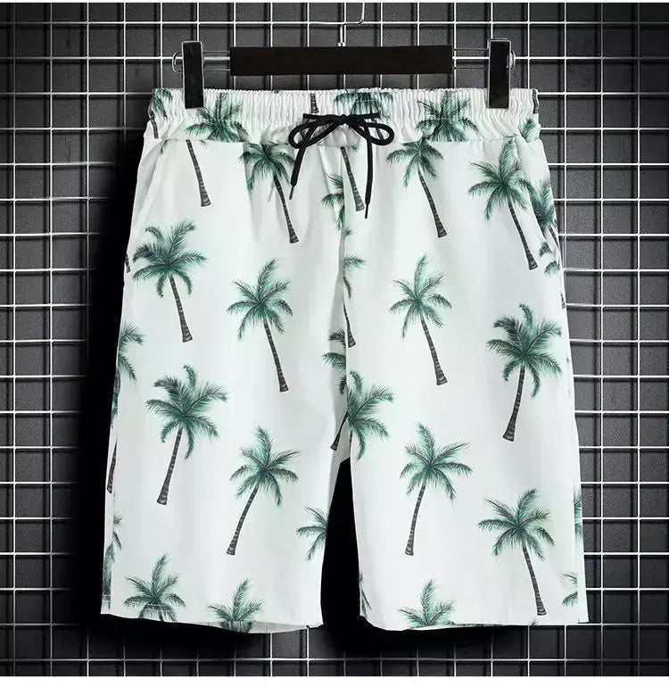 Roupas de praia para homens 2 Piece Set Quick Dry Camisa Havaiana e Shorts Set Homens Moda Vestuário Impressão Casual Outfits Verão