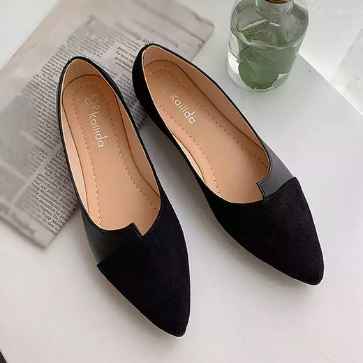 Sapatos rasos de dedo apontado respiráveis para mulheres, sapatos sólidos de retalhos, sapatilhas casuais, mocassins de conforto diários com todos os jogos