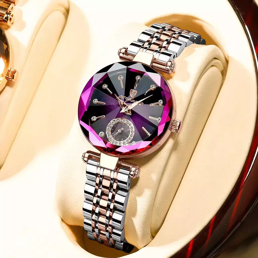 POEDAGAR-Relógio feminino impermeável em aço inoxidável, elegante relógio de pulso para senhoras, vestido luxuoso, relógios quartzo diamante