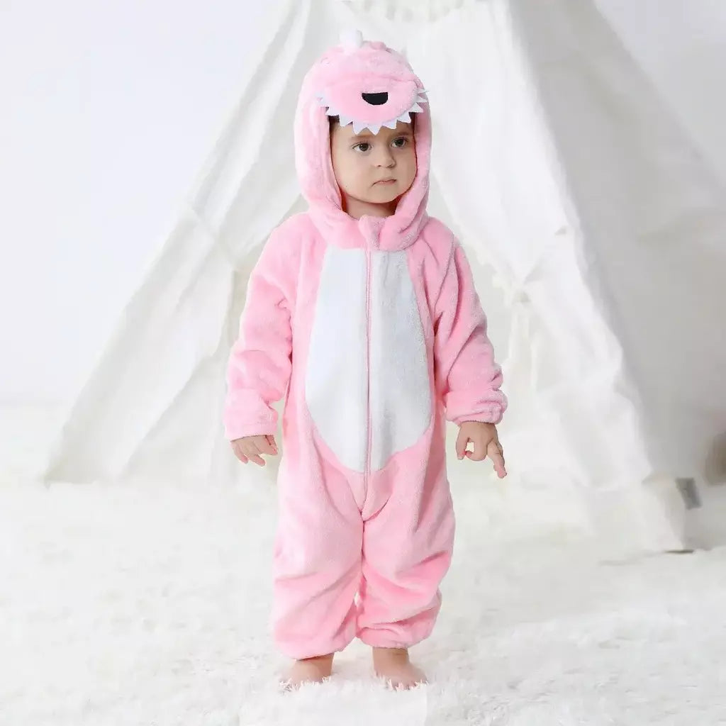 Bebê unissex macacão kigurumi infantil bonito ponto dinossauro animal macacões recém-nascidos dos desenhos animados pijamas para crianças meninos meninas natal