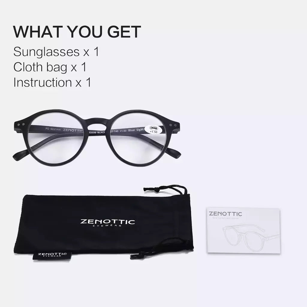 Zenottic 2024 retro óculos de leitura anti luz azul bloqueando leitores moda leve óculos feminino masculino dioptria 0 a 4.0