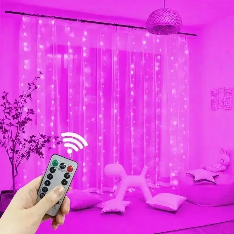 LED USB Curtain String Fairy Lights, Guirlanda de Natal, Remoto para Festa, Jardim, Casa, Decoração de Casamento, Ano Novo, 8 Modos, 6 m, 3m, 2025