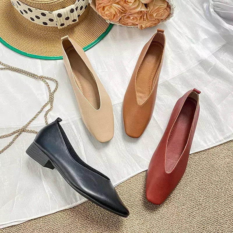 Toe quadrado Green Mary Janes, salto baixo, sola macia, sapatos retrô femininos, sapatilhas casuais fofas, francesa, elegante, verão