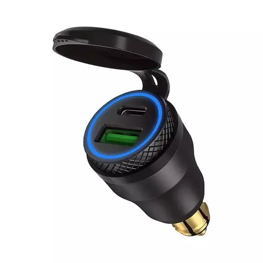 Carregador à prova d'água para motocicleta 30w qc3.0 usb tipo c pd adaptador de alimentação hella din tomada carregador rápido para bmw ducati triumph