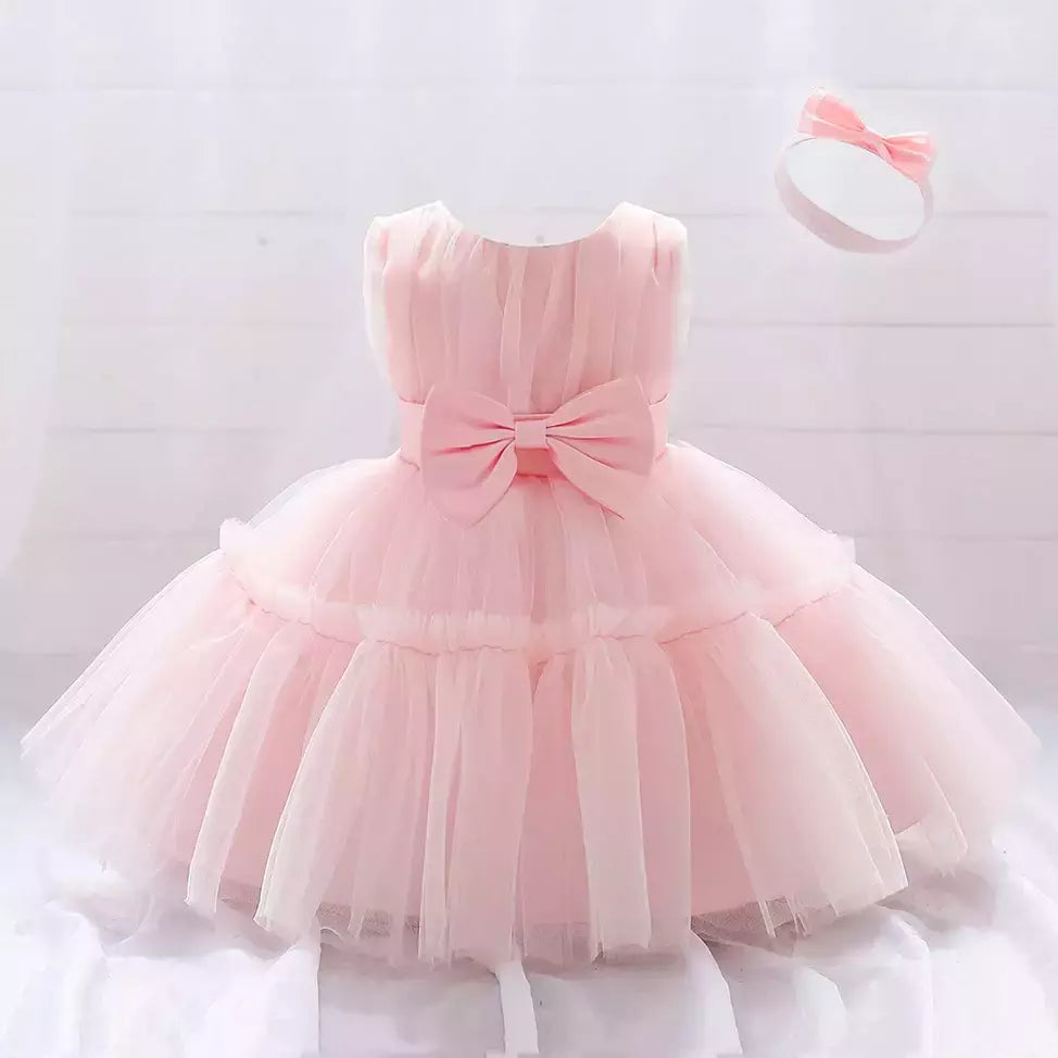 Elegante vestido de tule para meninas, bebê infantil, 1st Birthday, Vestidos de batismo, Kids Wedding Party, Toddler Clothes, Verão