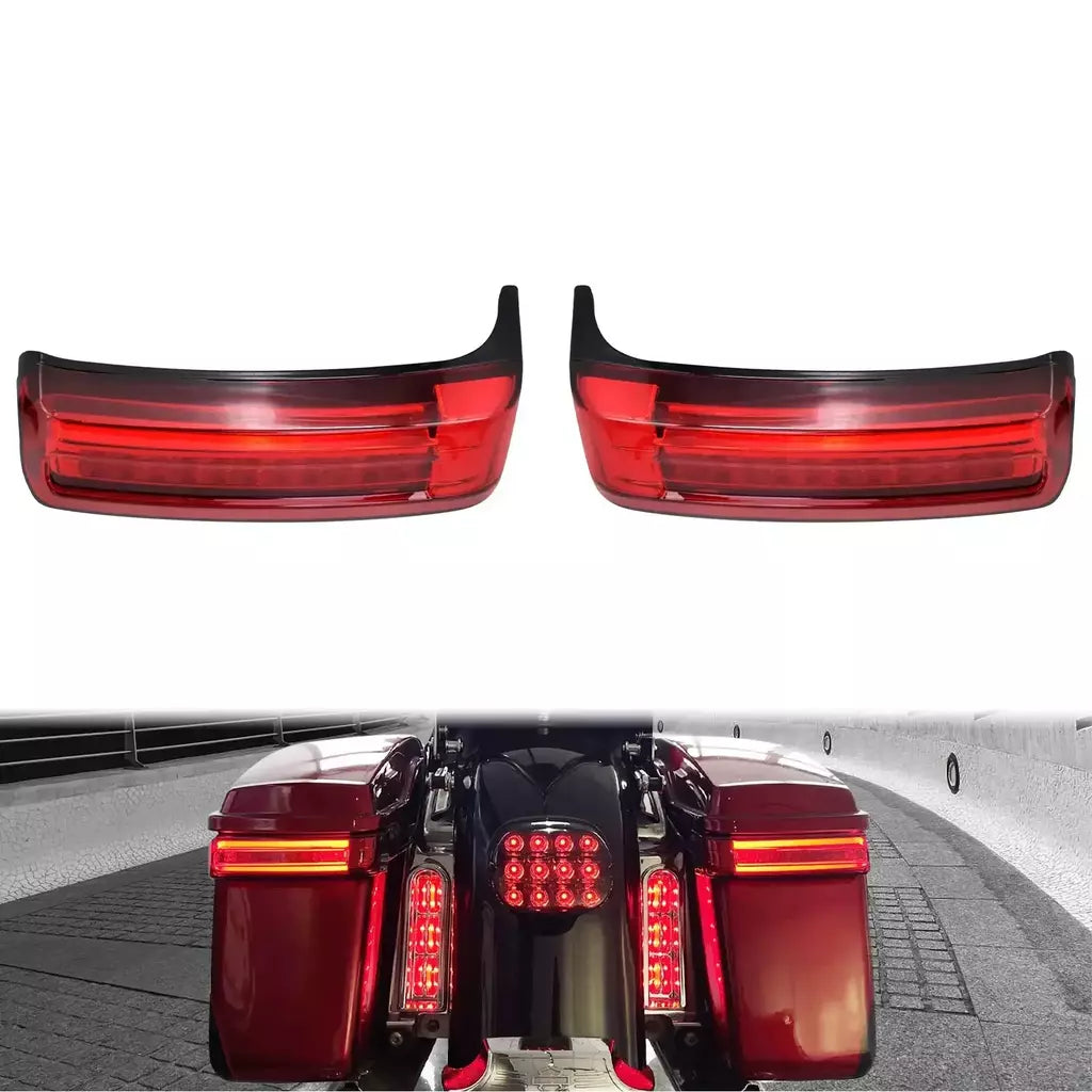 Alforje led para motocicleta, lâmpada de giro, luzes de freio para harley touring road king 97-2022 electra street glide cvo limitado