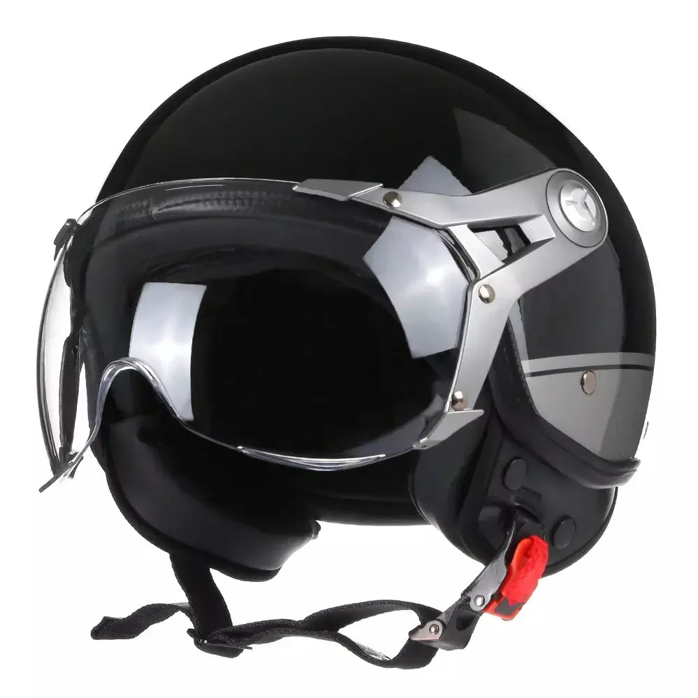 Dot 3/4 rosto aberto motocicleta retro capacetes de moto com para homens mulheres vintage chopper capacete de moto bicicleta cascos scooter