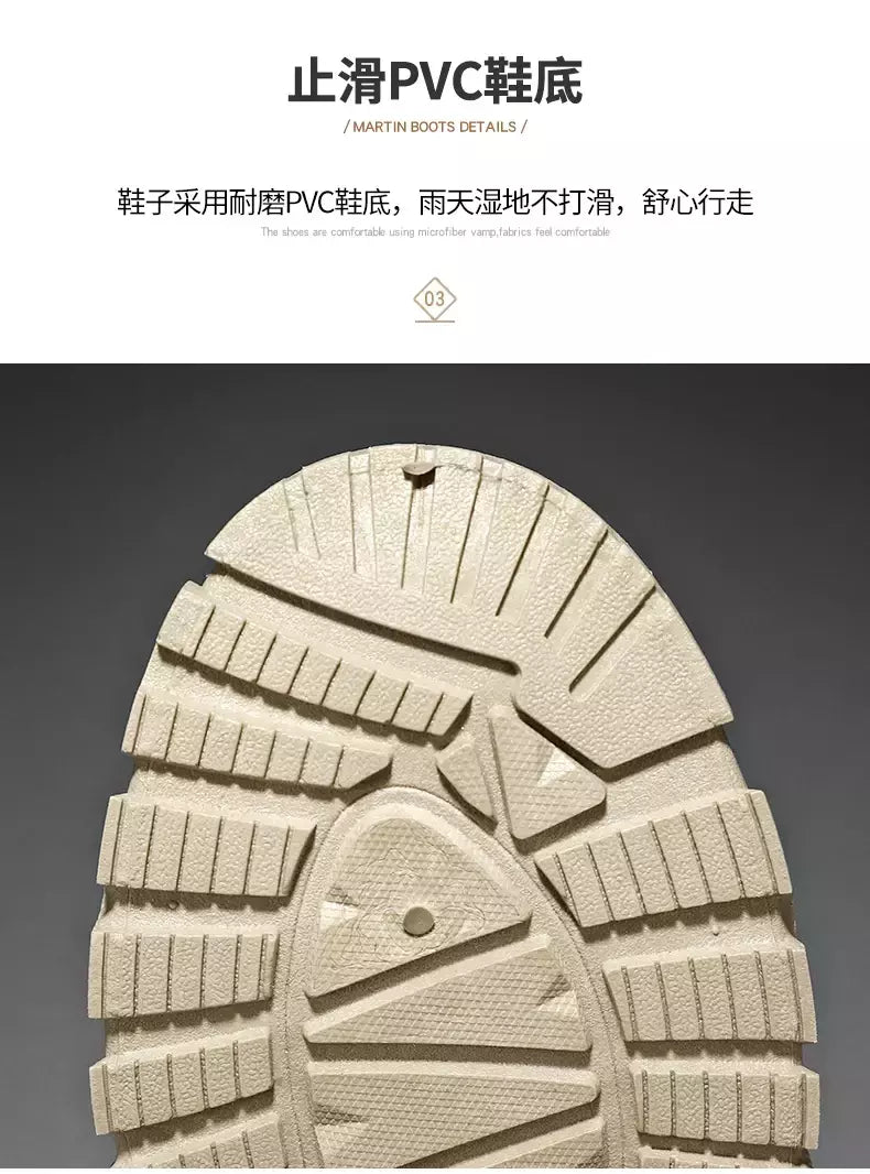 Sapatos de sola grossa masculina, botas de deserto, táticas calorosas, strappy nu, moda ao ar livre, novo, inverno, 2023