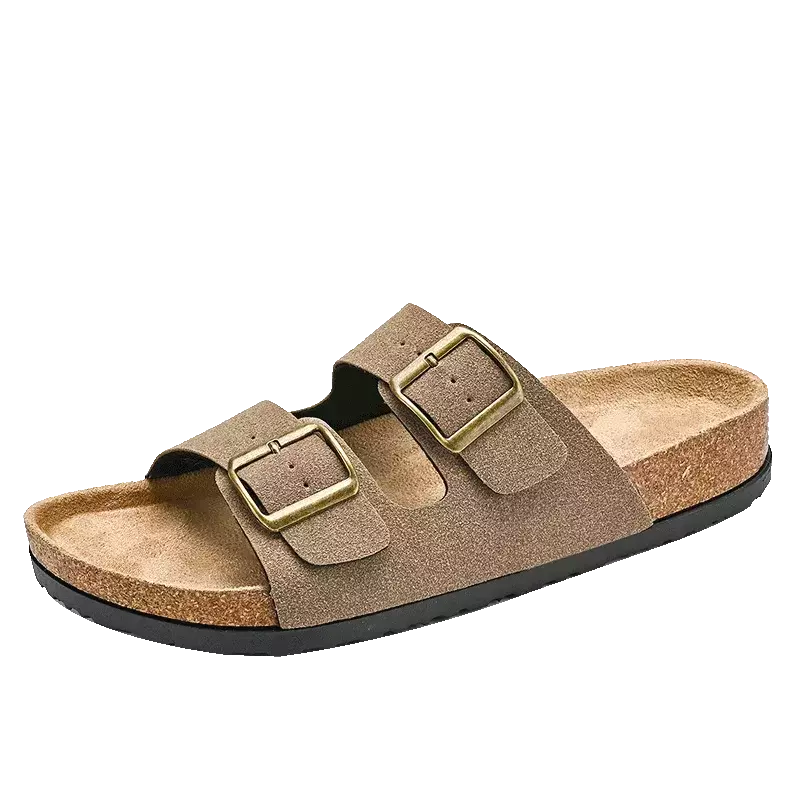 Sandálias masculinas de couro para praia, chinelo confortável, sapatos de marca original, verão 2022