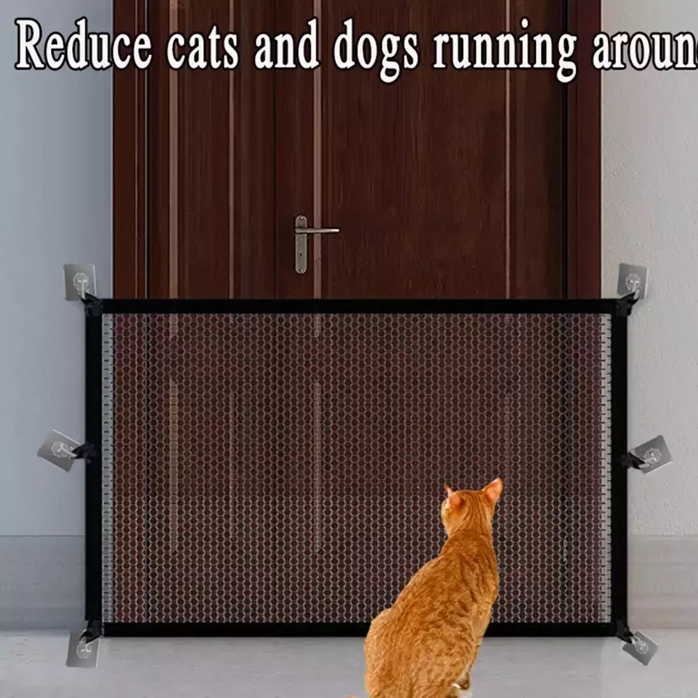 Cercas de barreira para cães de estimação, com 6 peças de gancho, rede isolada, portão de escadas, novo cercadinho dobrável de malha respirável para cerca de segurança de cães