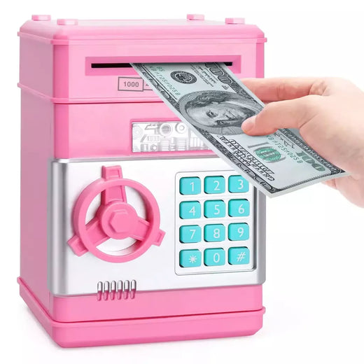 Caixa de dinheiro com senha eletrônica para crianças, mini cofrinho seguro, economia de dinheiro de moedas, código contador, fechadura com chave, pres