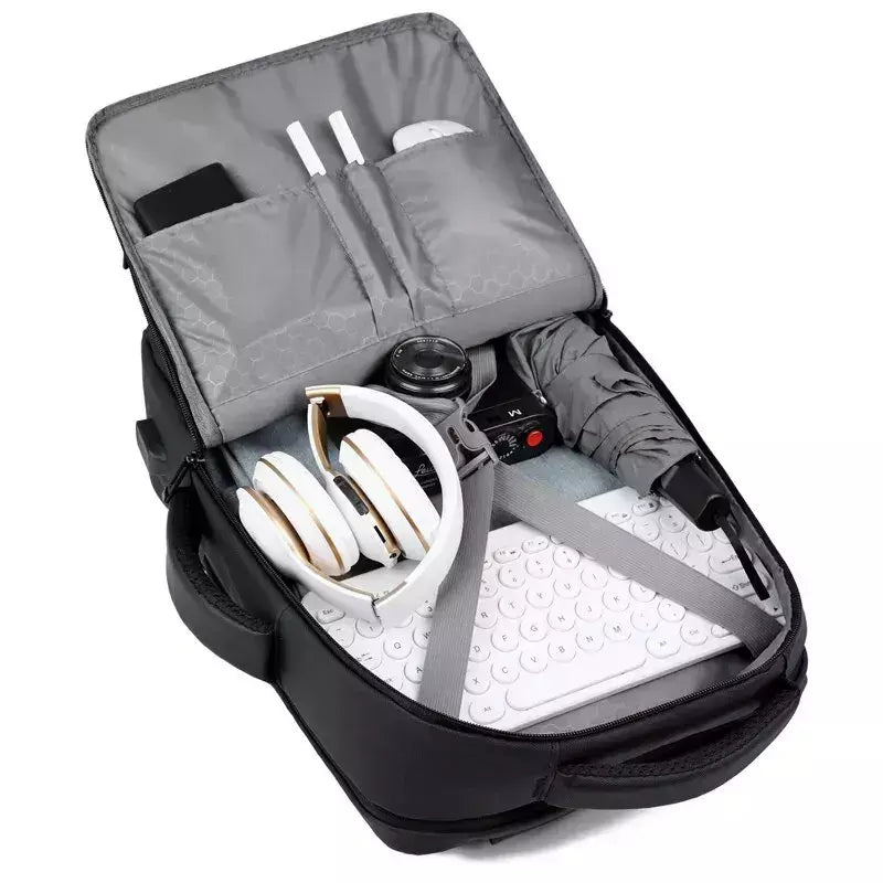 Mochila impermeável de grande capacidade para homens Carregamento USB Bagpack para laptop masculino Mochila de viagem de negócios