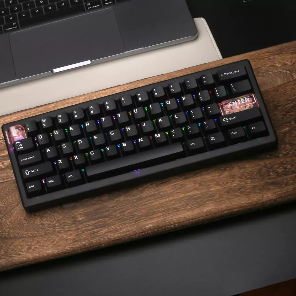 Teclado mecânico qk61, estrutura de junta retroiluminada rgb, 3 modos, 2.4g, bluetooth, sem fio, troca quente, teclado para via/qmk