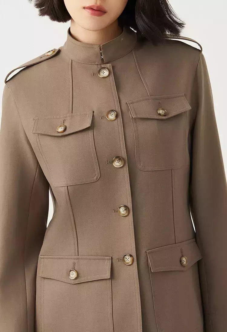 Jaqueta de lã australiana feminina, roupa luxuosa, casacos femininos, roupa de alta qualidade, K2540W, 50%