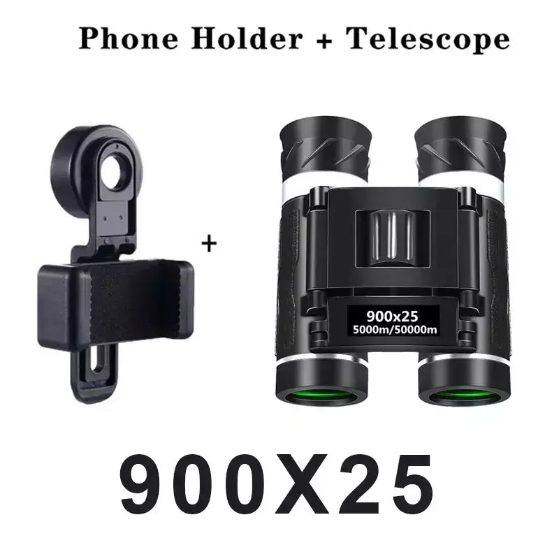 900x25 portátil hd zoom 5000m/50000m binóculos telescópio poderoso dobrável visão de longa distância caça acampamento ao ar livre esportes
