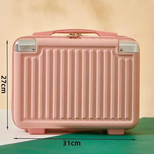 Caixa de maquiagem colorida de doces vintage para mulheres, 14 "portátil, mini bolsa de bagagem, fofa, grande capacidade, viagem, estojo cosmético, estudante