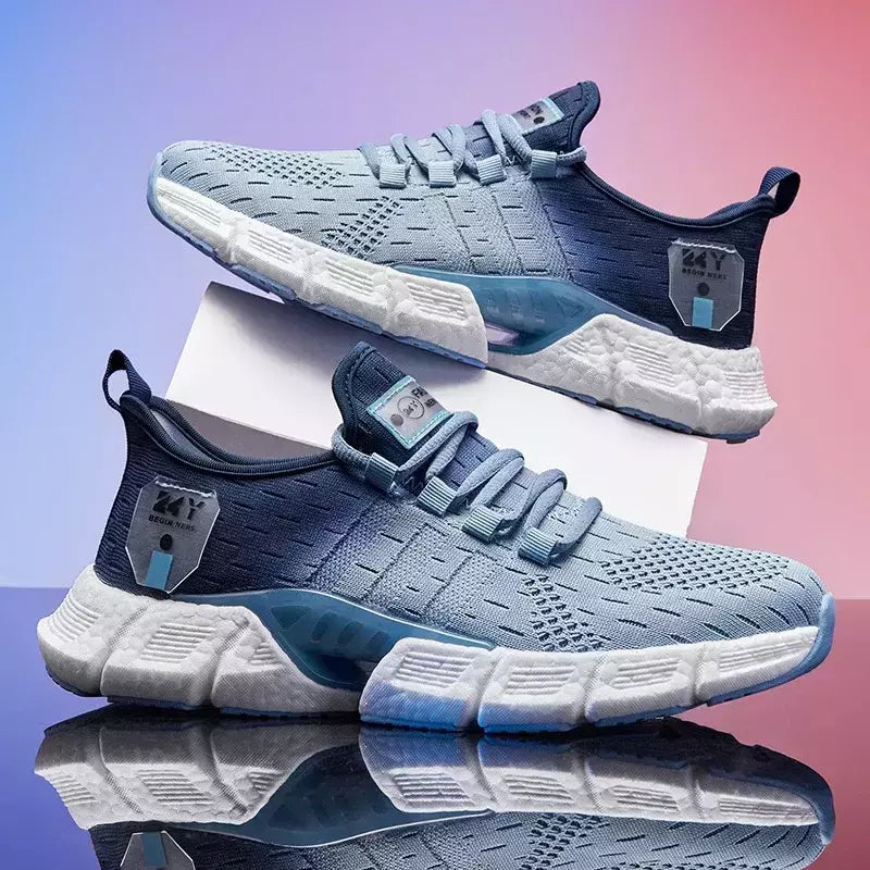 Tênis de corrida leve macio casual masculino, tênis esportivo ao ar livre, antiderrapante para caminhada, resistente ao desgaste, tênis de corrida