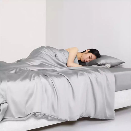 Lanlika luxo puro 100% conjunto de cama seda verão verde folha plana fronha dupla rainha rei colcha conjunto cama lençol