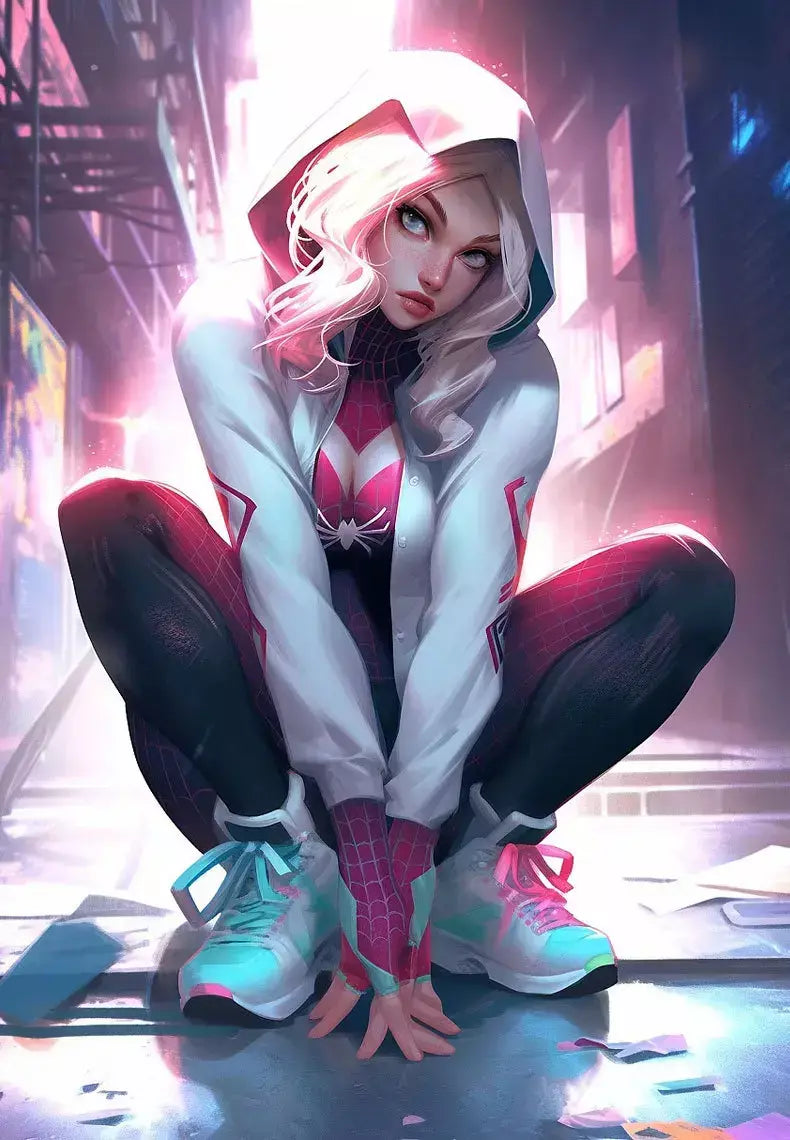 Meninas gwen fantasma aranha traje bodysuit halloween cosplay com capuz trajes de festa de férias fantasia sexy vestir-se hoodies maiô