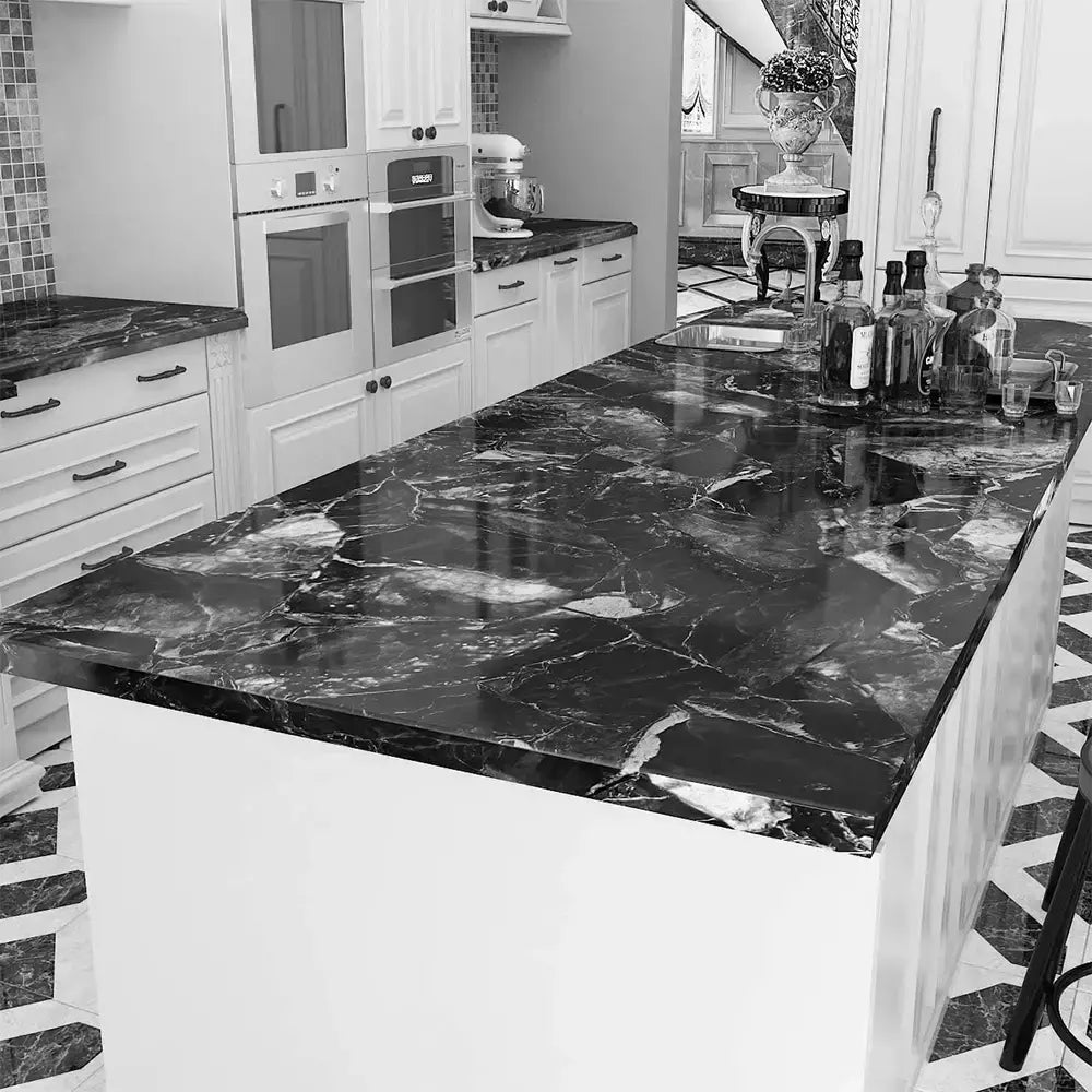 Papel de parede autoadesivo de mármore, Oil Proof, Adesivos em rolos para cozinha, Impermeável, Papel de contato para parede do banheiro
