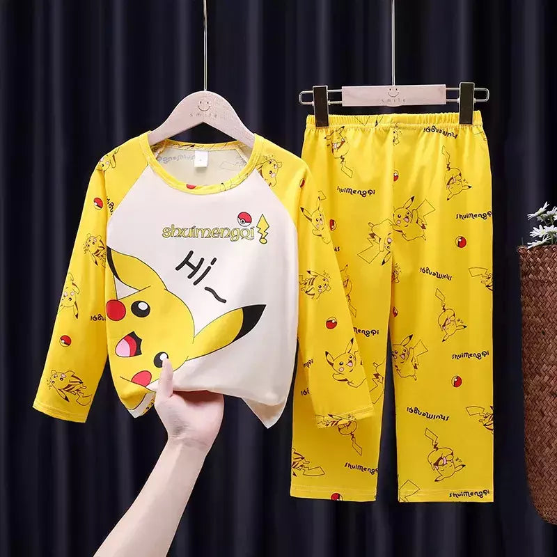 Pijamas Pokémon unissex para crianças, roupas da moda para meninos e meninas, crianças e meninas