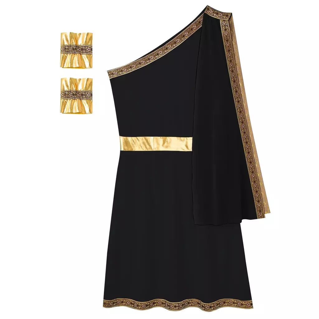 Homens antigo deus grego gladiador halloween cosplay trajes toga com mangas rei romano príncipe toga robe vestido punhos destacáveis