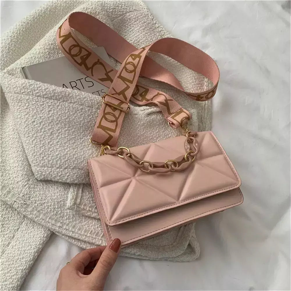 Bolsa de ombro de couro PU feminina, embreagem cruzada casual, bolsas de aba, grande capacidade, moda feminina