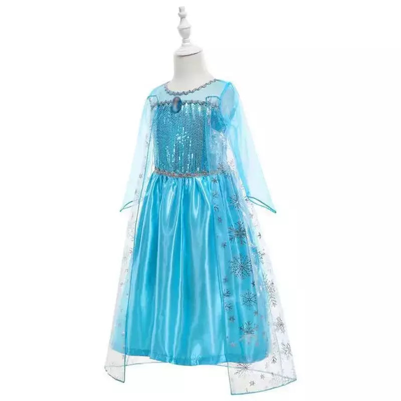 Elsa anna vestidos de princesa meninas malha lantejoulas vestido crianças cosplay neve rainha trajes halloween carnaval festa aniversário vestidos