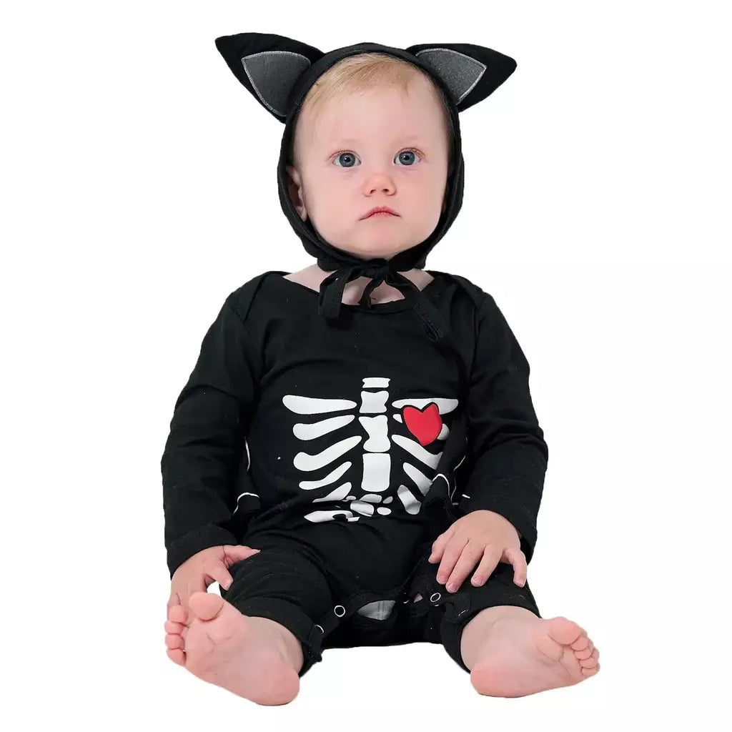 Umorden 2 pçs/set unissex morcego preto traje do bebê meninas meninos meu primeiro roupa de halloween algodão 3-6m 6-12m 12-18m 18-24m