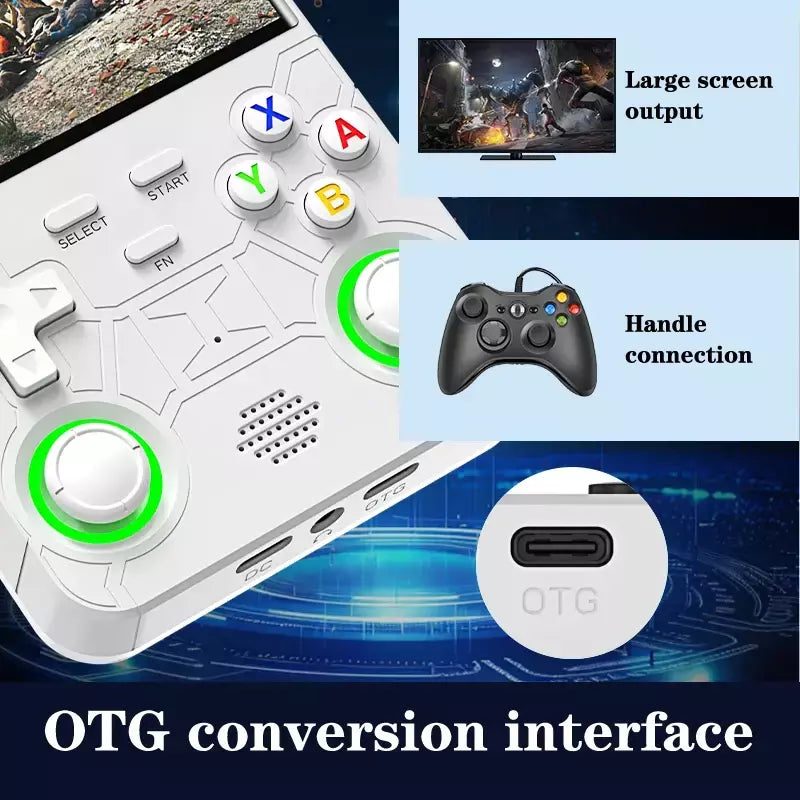 2025 r36 ultra open source r36s console de videogame sistema linux 4.0 Polegada tela ips portátil bolso player vídeo 64g melhores jogos